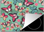 KitchenYeah® Inductie beschermer 59x51 cm - Vlinders - Patronen - Lente - Kookplaataccessoires - Afdekplaat voor kookplaat - Inductiebeschermer - Inductiemat - Inductieplaat mat