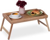 bedtafel inklapbaar - voor op bed - bamboe - 25 x 60 x 30 cm - dienblad op pootjes