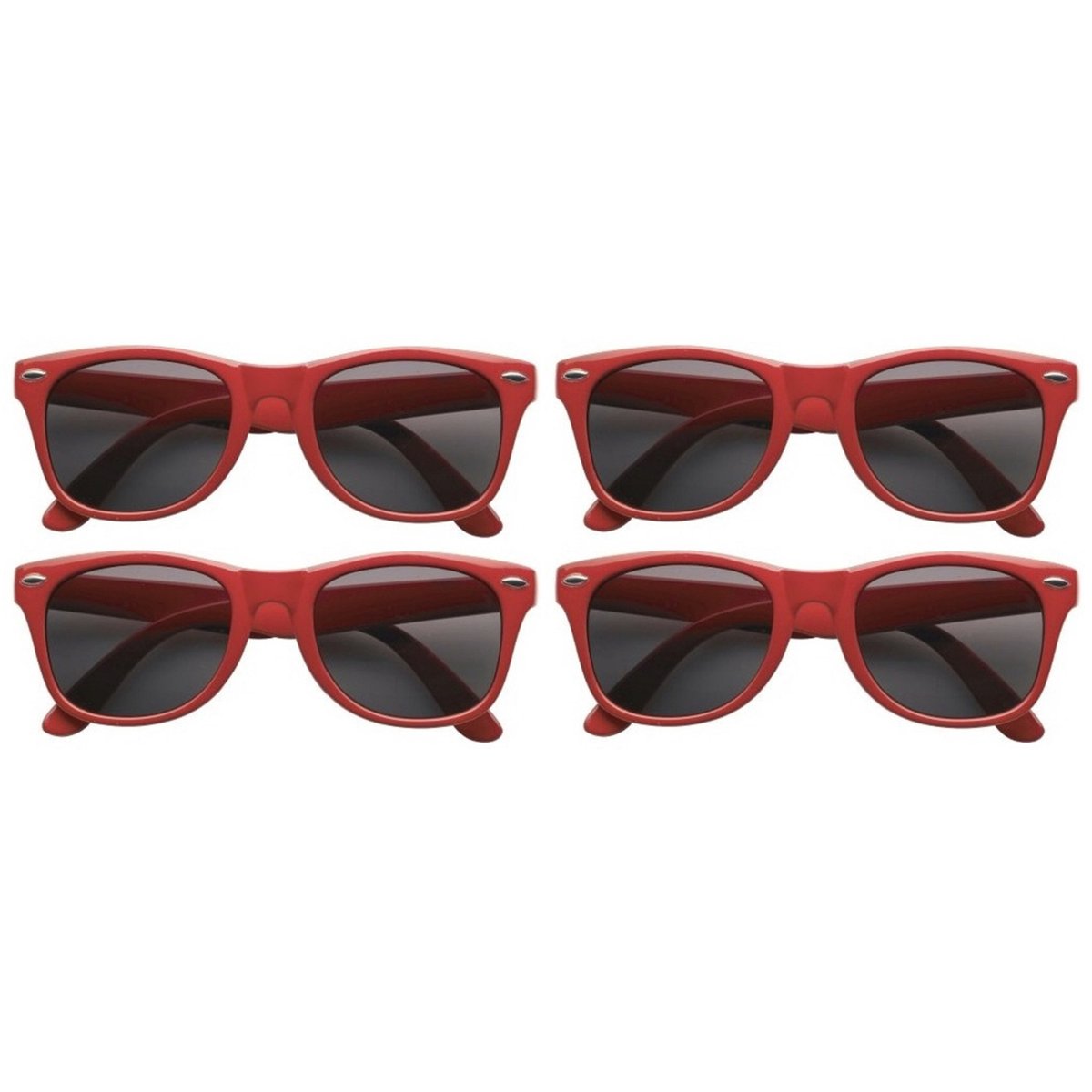 12x stuks zonnebril rood - UV400 bescherming - Zonnebrillen voor dames/heren