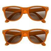 Set van 2x stuks zonnebrillen oranje - UV400 bescherming - Dames/heren - Oranje feestartikelen