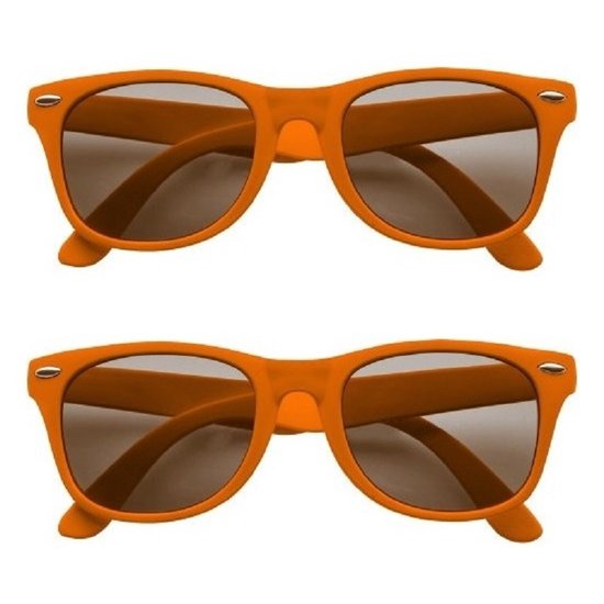 Lot de 2x lunettes de soleil orange - Protection UV400 - Modèle Wayfarer -  Dames /... | bol.com