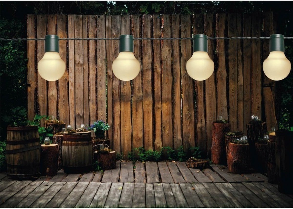 Anna's Collection Feestverlichting lichtsnoer - 2x - warm witte lampbolletjes - 10 meter - Binnen/buiten verlichting - LED feestlampjes