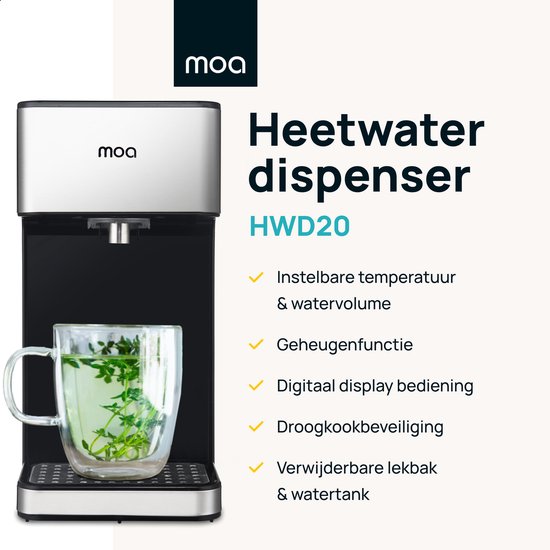 MOA Heetwaterdispenser - Luxe Instant Waterkoker - Met Digitaal Display -  2.7 Liter -... | bol.com
