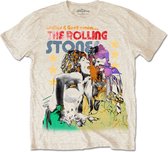The Rolling Stones - Mick & Keith Watercolour Stars Heren T-shirt - 2XL - Creme