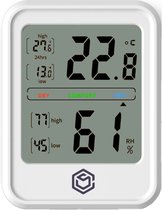 Ease Electronicz Hygrometer wit - Luchtvochtigheidsmeter - Digitaal Weerstation - Vochtigheidsmeter - Thermometer voor Binnen - Met verlichting