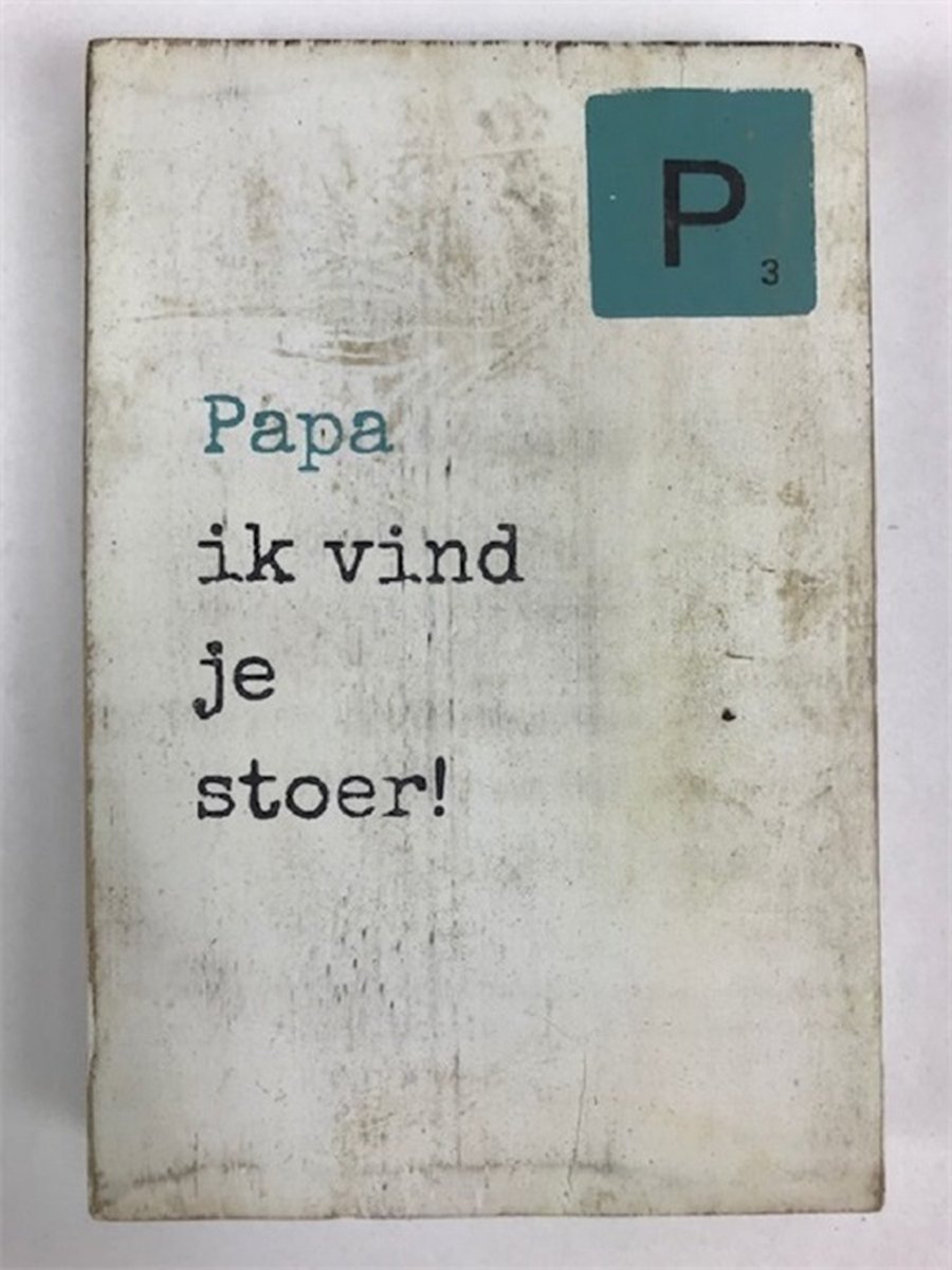 Tekstblok 10x15 2 cm dik Papa