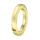 Lucardi Dames Goldplated ring plat smal - Ring - Cadeau - Goudkleurig