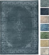 Kelim Vintage Vloerkleed - Houtskool Grijs 195 X 280 cm - Premium Laagpolig Woonkamer Tapijt - Anti-Slip, Machinewasbaar & Super Zacht