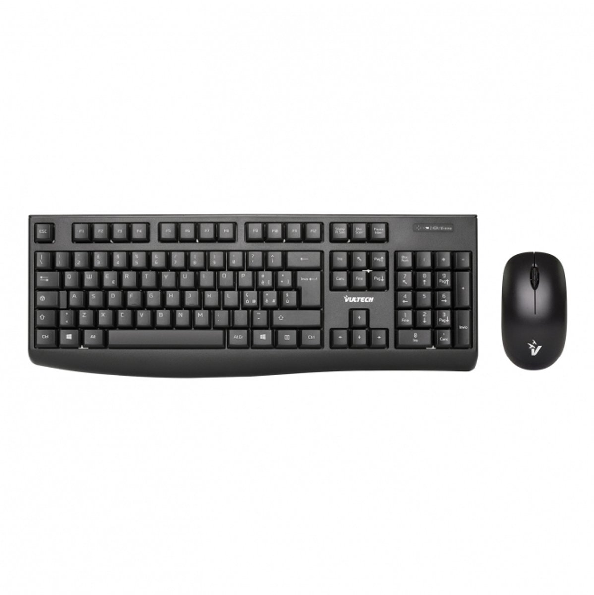 Vultech KM-821W toetsenbord RF Draadloos QZERTY Engels, Italiaans Zwart