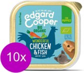 10x Edgard & Cooper Pot BIO Puppy Kip & Poisson - Nourriture pour chiens - 100g