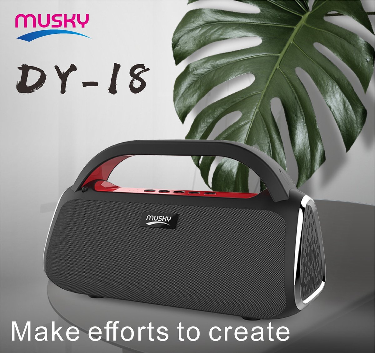 Musky Bluetooth Speaker DY-18 Rood