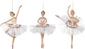 Goodwill Kerstbal-Ballerina Wit-Roze H 18,5 cm LET OP Prijs Per Stuk