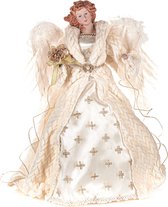 Goodwill Christmas Angel - Tissu Engel - Perles - Ressorts Crème - Wit H 41 cm