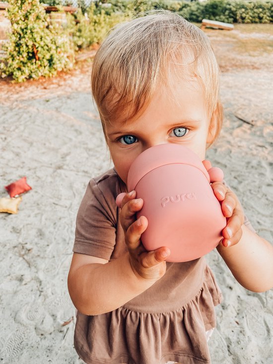 Pura my-my™ - silicone - gobelet à bec - 150 ml - Rose- Grijs