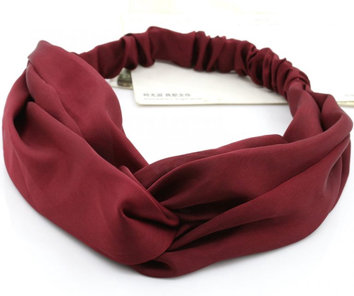 Kerstcadeau - Set 2 Stuks Haarbanden - Dames haarbanden - Sport haarbanden -Hoofdband - Elastisch antislip - Haaraccessoires - wijn rood - cadeau ideeën vrouw