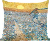 Sierkussens - Kussentjes Woonkamer - 50x50 cm - De zaaier - Schilderij van Vincent van Gogh