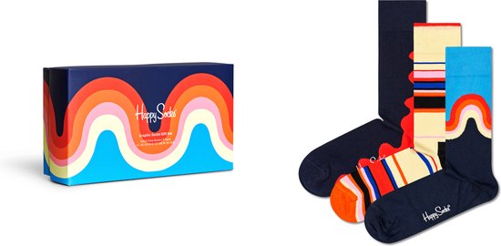 Happy Socks Graphic Socks Gift Set (3-pack) - Unisex - Maat: 41-46 | bol