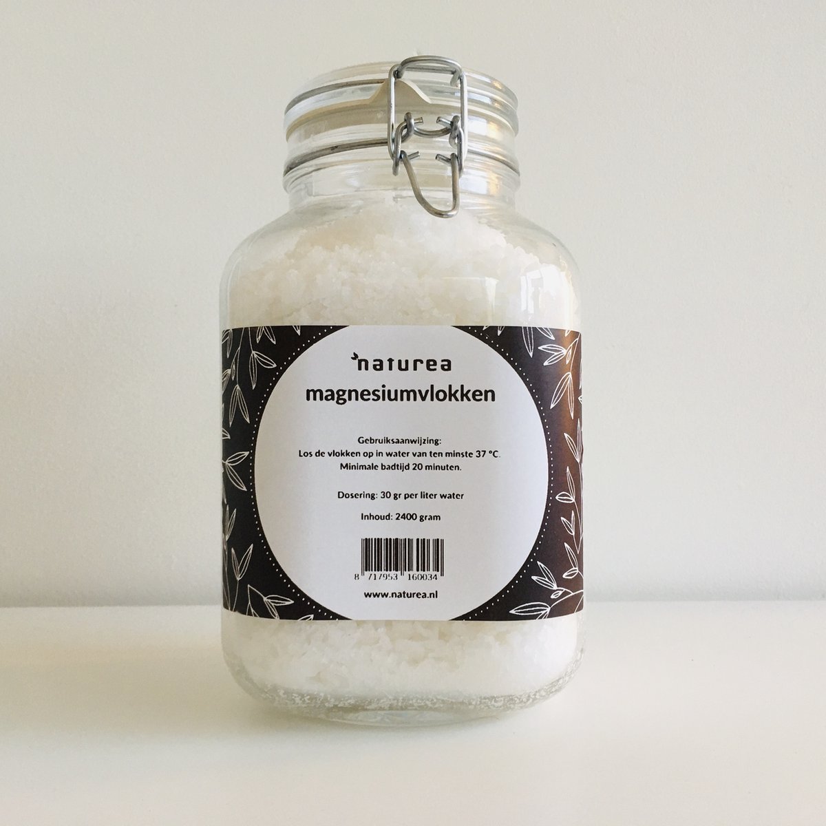 Naturea - Magnesium Vlokken - 2400 gram in hersluitbare glazen pot