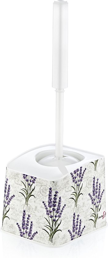 Toiletborstel Kunststof met houder - Wc-borstel - Toiletborstelhouder - Lavendel design