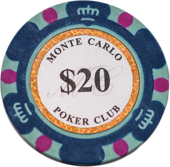 Thumbnail van een extra afbeelding van het spel Poker chips - Poker - Pokerset - Poker chip met waarde 20 - Monte Carlo poker chip - Fiches - Poker fiches - Poker chip - Klei fiches - Cave & Garden