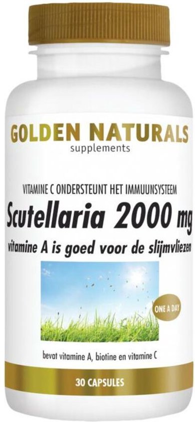 Golden Naturals Scutellaria 2000mg (30 veganistische capsules)