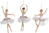 Goodwill Kerstbal-Ballerina Wit-Roze H 18 cm LET OP Prijs Per Stuk