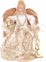 Goodwill Christmas Angel - Tissu Engel - Perles - Ressorts Wit- Goud H 20 cm