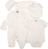 Just Too Cute - 5-delige Baby Kledingset - Geschenkset - Layette - Unisex - Cream - Maat: 0-3 mnd