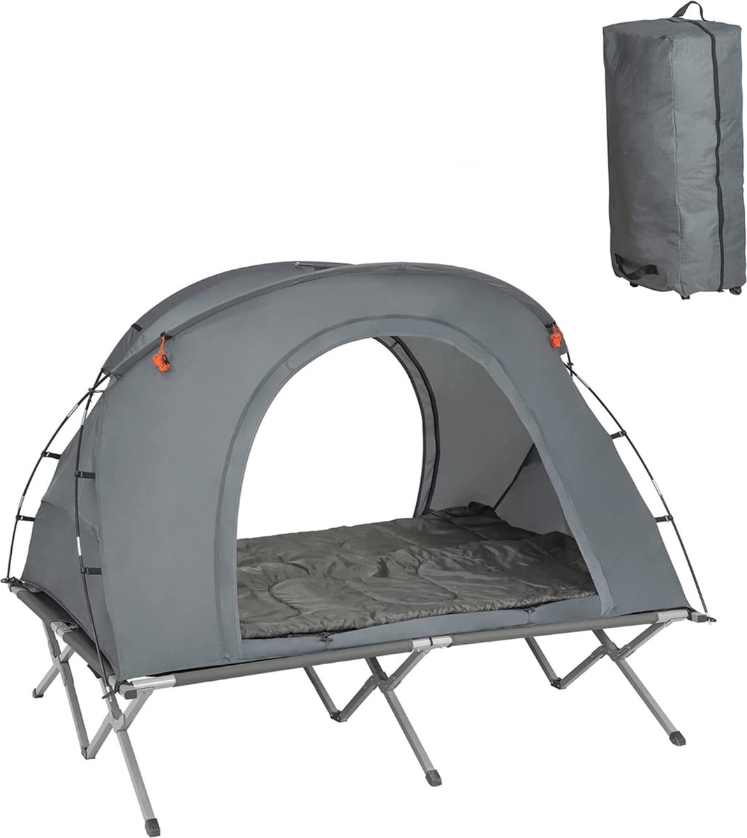 Mara Tent 2-Persoons - Opvouwbaar Campingbedje - Koepeltent - Op Poten - Kamperen Voor 2 Personen - Draagtas