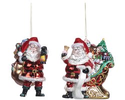Goodwill Kerstbal-Kerstman met kerstkadootjes Rood H 14 cm LET OP Prijs Per Stuk