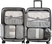 Evooni- Luxe Packing Cubes set - Uitgebreide 7 delige set - Kleding organizer voor koffer en backpack - Bagage Organizers voor Kleding - Ondergoed - Schoenen - Elektronica - Waszak - Grijs