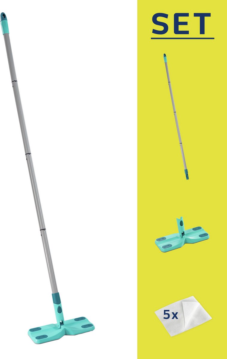 Leifheit Set Clean&Away vloerwisser + box met 5 stofdoekjes