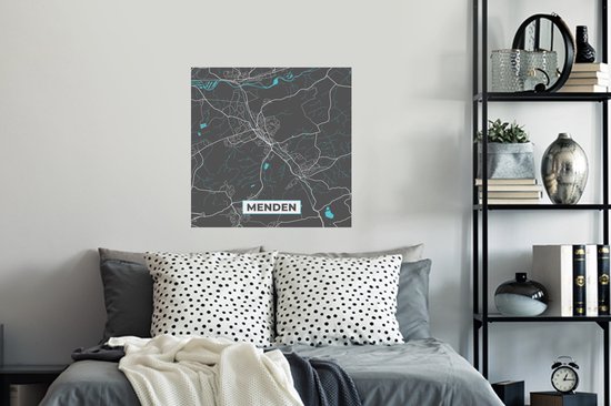 Stickers muraux - Carte - Plan d'étage - Plan de la ville - Menden - Allemagne - Blauw - 80x80 cm - Feuille adhésive