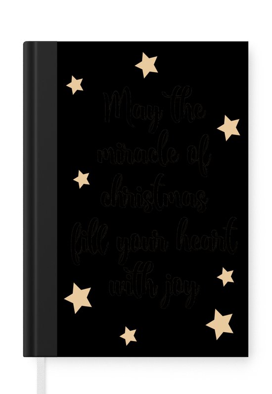Foto: Notitieboek schrijfboek quotes may the miracle of christmas fill your heart with joy spreuken kerst notitieboekje klein a5 formaat schrijfblok kerst cadeau kerstcadeau voor mannen vrouwen en kinderen