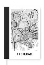 Notitieboek - Schrijfboek - Stadskaart - Schiedam - Grijs - Wit - Notitieboekje klein - A5 formaat - Schrijfblok - Plattegrond