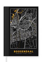 Notitieboek - Schrijfboek - Stadskaart - Roosendaal - Goud - Zwart - Notitieboekje klein - A5 formaat - Schrijfblok - Plattegrond