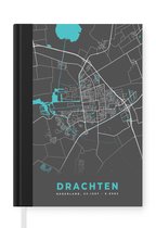 Carnet - Carnet - Plan de la ville - Drachten - Grijs - Blauw - Carnet - Format A5 - Bloc-notes - Carte
