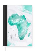 Notitieboek - Schrijfboek - Wereldkaart - Kleuren - Afrika - Notitieboekje klein - A5 formaat - Schrijfblok