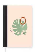 Notitieboek - Schrijfboek - Blad - Planten - Pastel - Notitieboekje klein - A5 formaat - Schrijfblok
