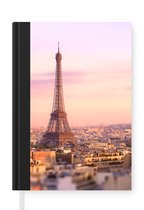 Notitieboek - Schrijfboek - Parijs - Eiffeltoren - Lucht - Notitieboekje klein - A5 formaat - Schrijfblok