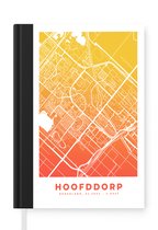 Notitieboek - Schrijfboek - Stadskaart - Hoofddorp - Nederland - Geel - Notitieboekje klein - A5 formaat - Schrijfblok - Plattegrond