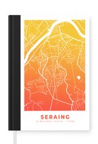 Notitieboek - Schrijfboek - Stadskaart - Seraing - België - Oranje - Notitieboekje klein - A5 formaat - Schrijfblok - Plattegrond