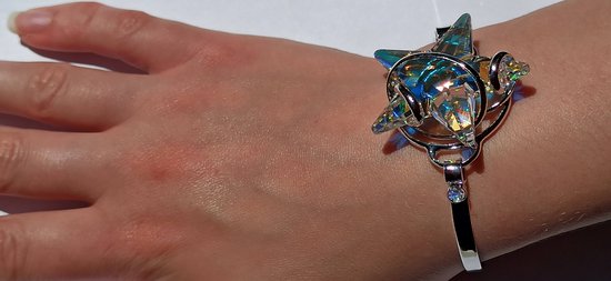 Extra STAR - Handgemaakte verstelbare armband - Italiaans design met SWAROVSKI ELEMENTS ™ kristallen ster diameter 40 mm