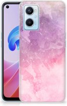 Telefoonhoesje OPPO A96 | OPPO A76 Silicone Back Cover Pink Purple Paint