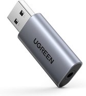 UGREEN Carte son externe USB 2 en 1 Adaptateur Audio USB vers prise 3,5 mm Carte son USB Carte son Audio stéréo en aluminium pour Windows, Mac, Linux, compatible avec les écouteurs pour ordinateur portable PS5 PS4 Raspberry Pi , etc.