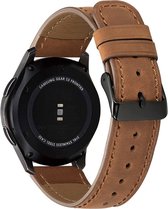 Fungus - Smartwatch bandje - Geschikt voor Samsung Galaxy Watch 3 45mm, Gear S3, Huawei Watch GT 2 46mm, Garmin Vivoactive 4, 22mm horlogebandje - PU leer - Mat bruin