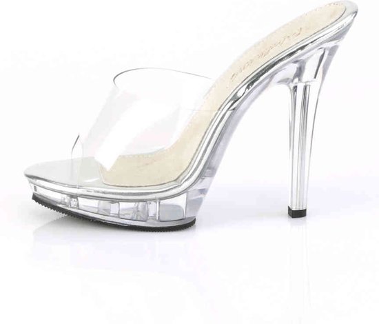 Fabulicious High Heels - 44 Shoes- LIP-101 US 13 Zwart/ Argent