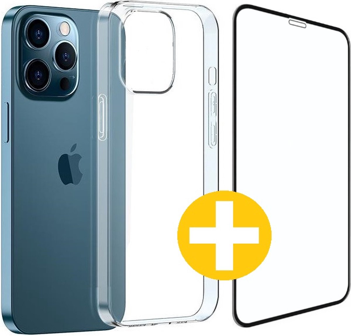 Hoesje en Screenprotector Combi Geschikt Voor iPhone 13 Pro Max - Transparant Hoesje + Premium Screenprotector