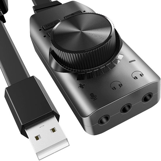 Sounix USB naar Audio Adapter - Externe geluidskaarten - 7.1 Kanaals Usb Sound Card Adapter - Zwart-USB00123