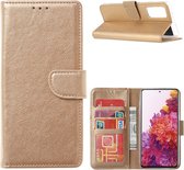 Multimedia & Accessoires PU Lederen Wallet Book Case Hoesje geschikt voor Samsung Galaxy A33 5G – Goud - Portemonnee – Met Stand – Kaarthouder – Pasjes Houder – Magneet Sluiting – Bookcase